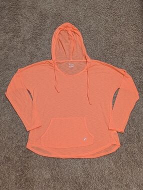 Old Navy Active Go-Dry Semi-Sheer Light Weight Coral / Orange Hoodie Size Large